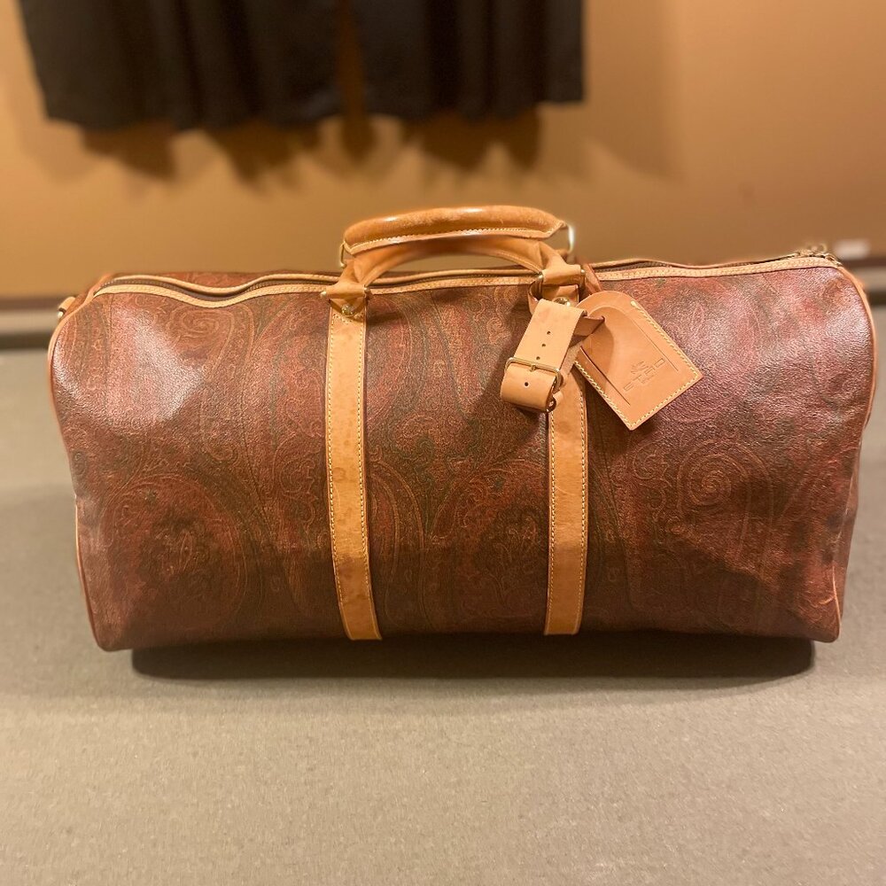 Etro Travel Duffle Bag|Paisley Jacquard Canvas|Unisex
